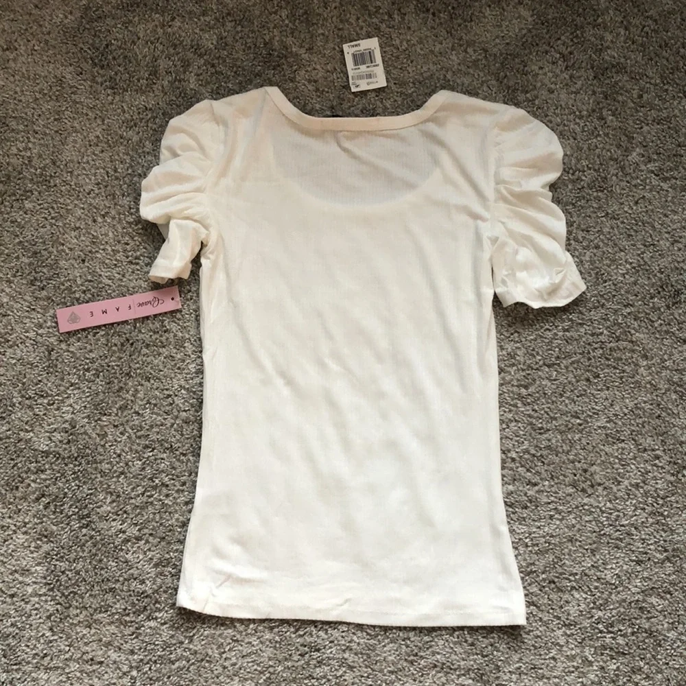 NEW Crave Fame Ribbed Puff Sleeve Shirt - Picture 6 of 6